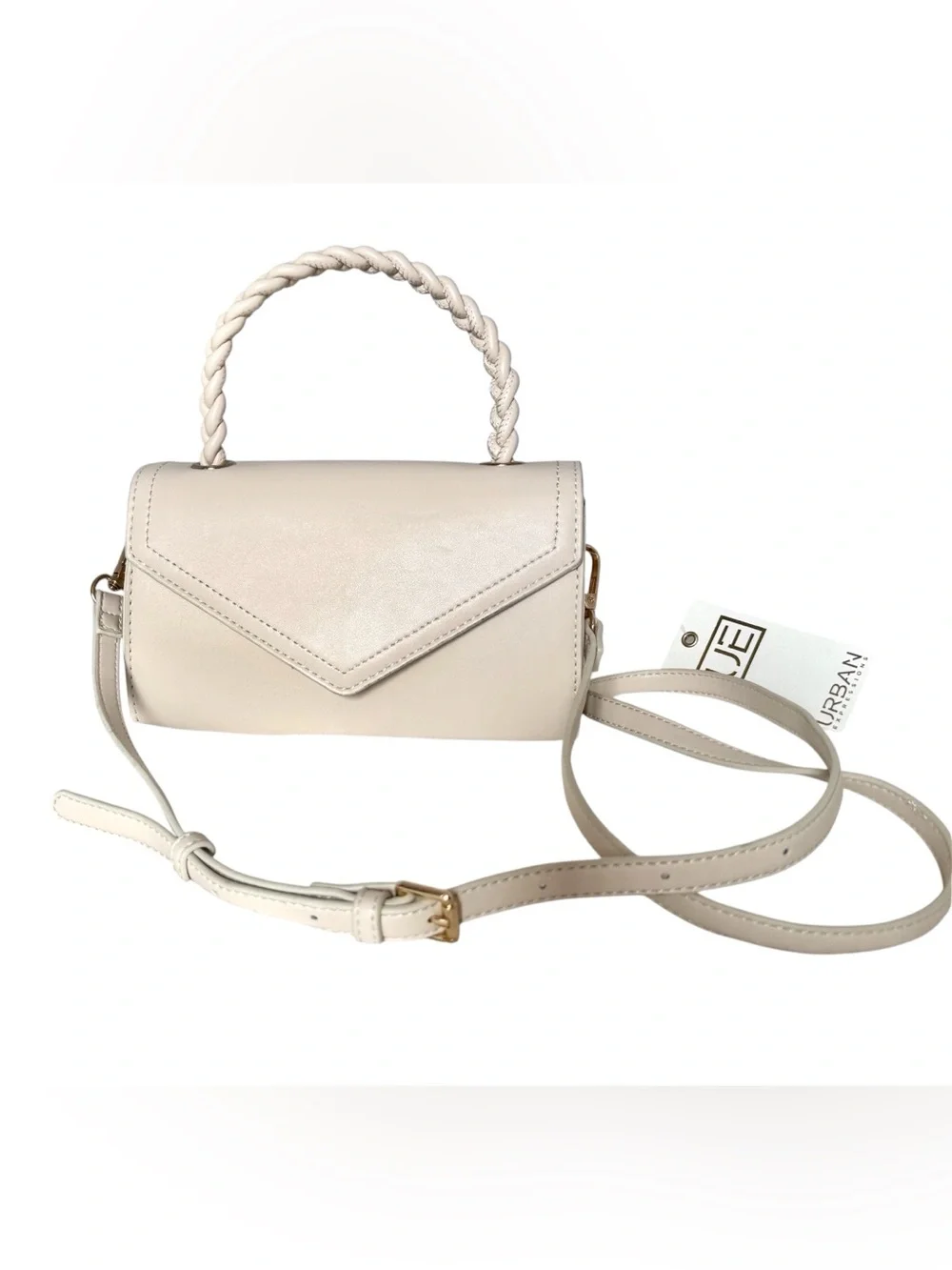 Urban Expressions Ivory Braided Top Handle Crossbody - NWT